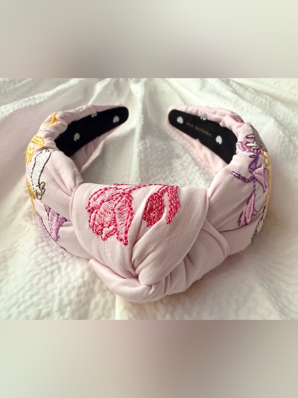 Lele Sadoughi Spring Blooms Knotted Easter Bunnies Embroidered Headband